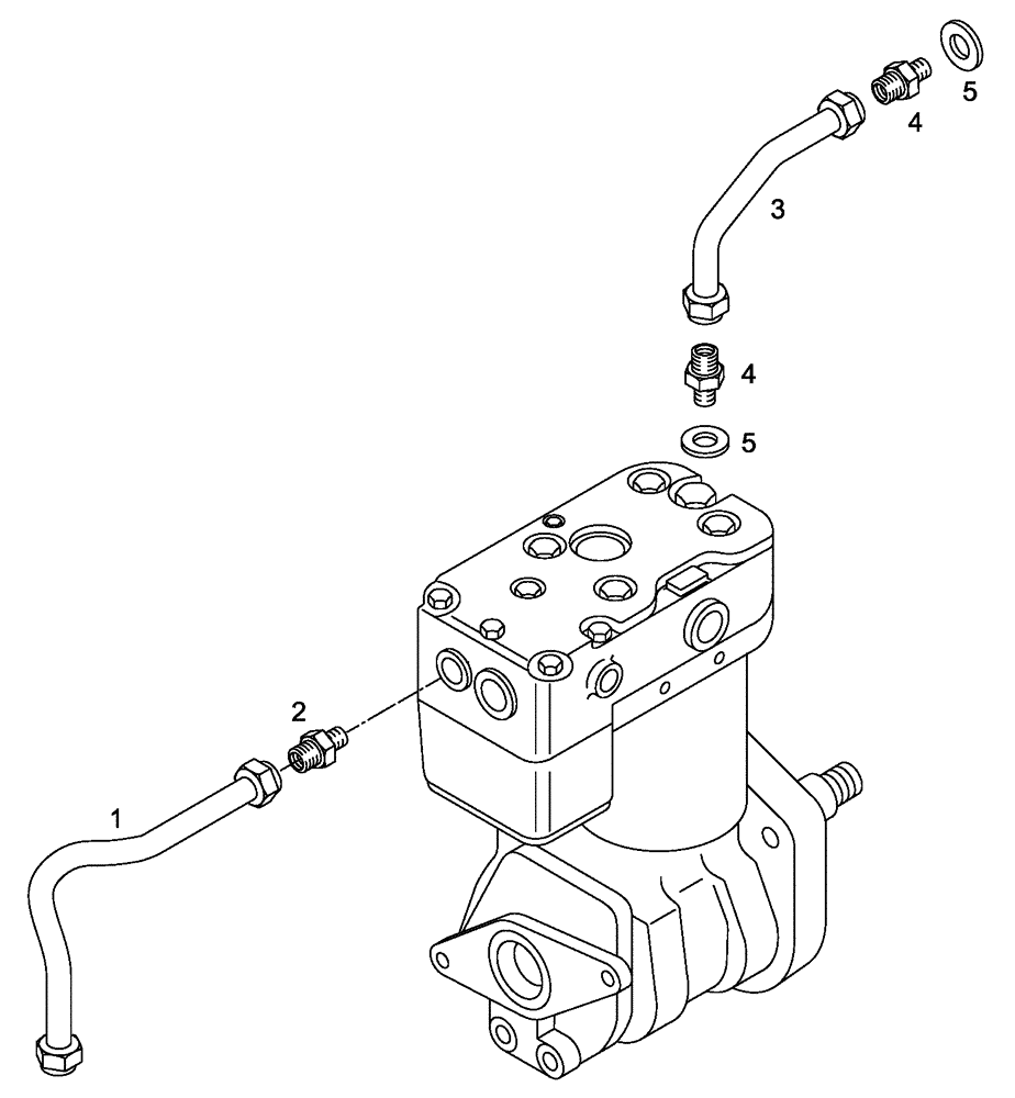 Схема запчастей Case 335B - (01A21010162[001]) - COOLING LINES, AIR COMPRESSOR (87363404) (01) - ENGINE