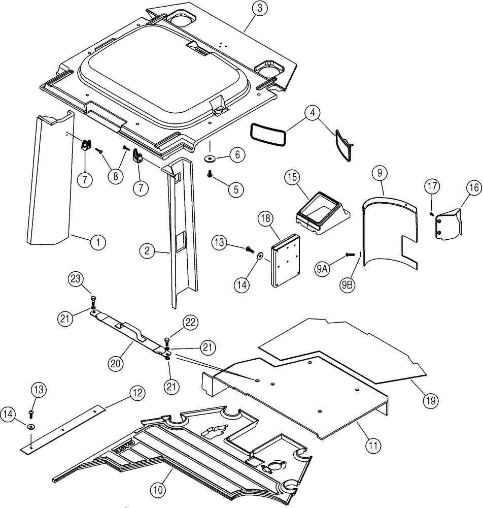 Схема запчастей Case 521D - (09-36) - CAB - INTERIOR (09) - CHASSIS