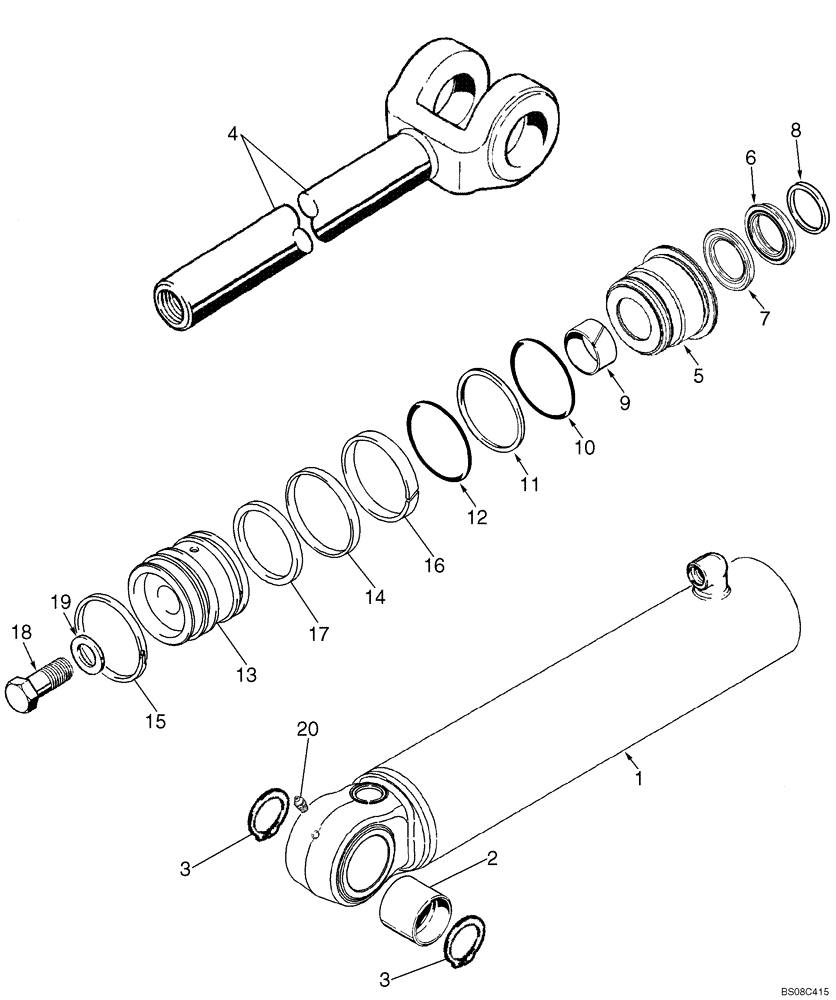 Схема запчастей Case 721D - (05-09) - CYLINDER ASSY - STEERING - IF USED (05) - STEERING