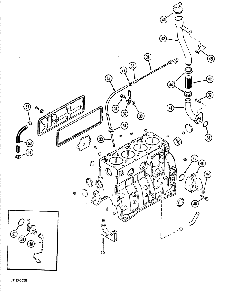 Схема запчастей Case 688 - (2-36) - CYLINDER BLOCK, 4T-390 ENGINE (02) - ENGINE