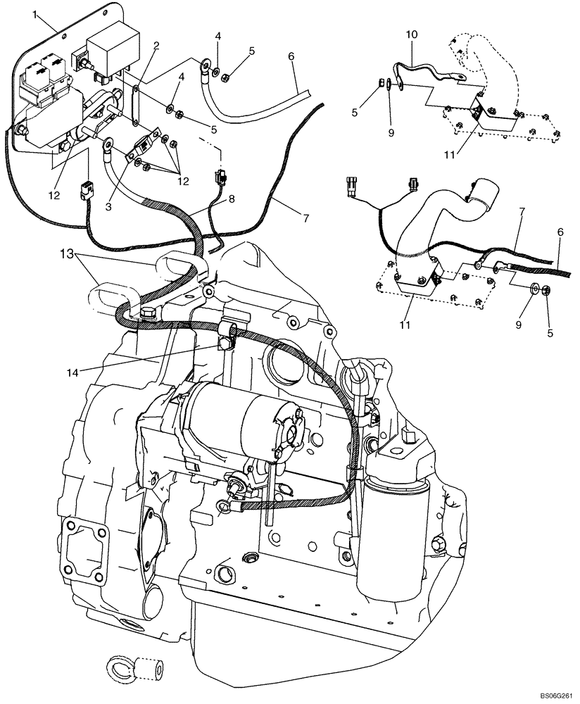 Схема запчастей Case 850K - (04-21A) - GRID HEATER - CABLES (W/ TEMP. SWITCH CONNNECTIONS; IF USED) (04) - ELECTRICAL SYSTEMS