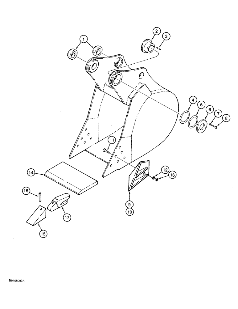 Схема запчастей Case 9030 - (9-74) - CENTRAL FABRICATORS BUCKETS, SEVERE DUTY (09) - CHASSIS