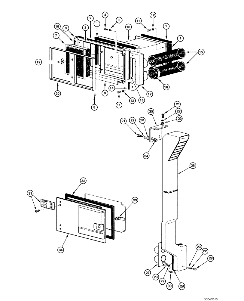 Схема запчастей Case 845 - (09.48[00]) - AIR CONDITIONING - INLET AIR FILTER (09) - CHASSIS