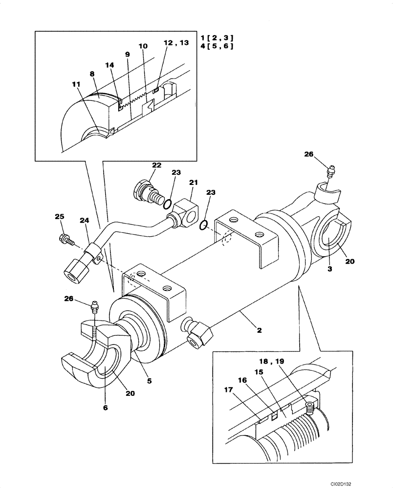 Схема запчастей Case CX80 - (08-95) - CYLINDER ASSY, DOZER BLADE - MODELS WITHOUT LOAD HOLD (08) - HYDRAULICS