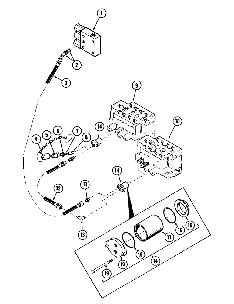 Схема запчастей Case 40 - (200) - DRIVE LOCK TUBING (35) - HYDRAULIC SYSTEMS