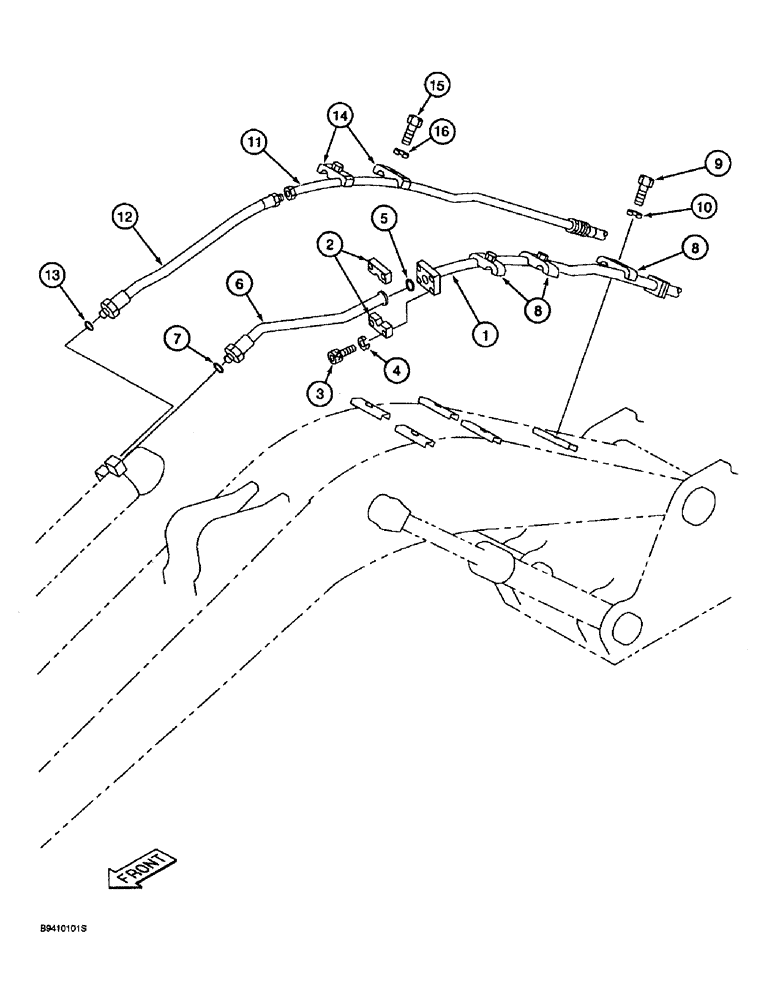 Схема запчастей Case 9030B - (8-068) - ARM CYLINDER LINES, STANDARD MODELS (08) - HYDRAULICS