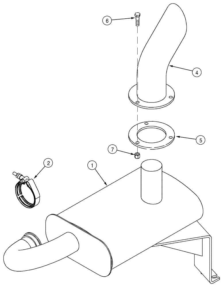 Схема запчастей Case 6030 - (02-06) - MUFFLER EXHAUST SYSTEM (02) - ENGINE