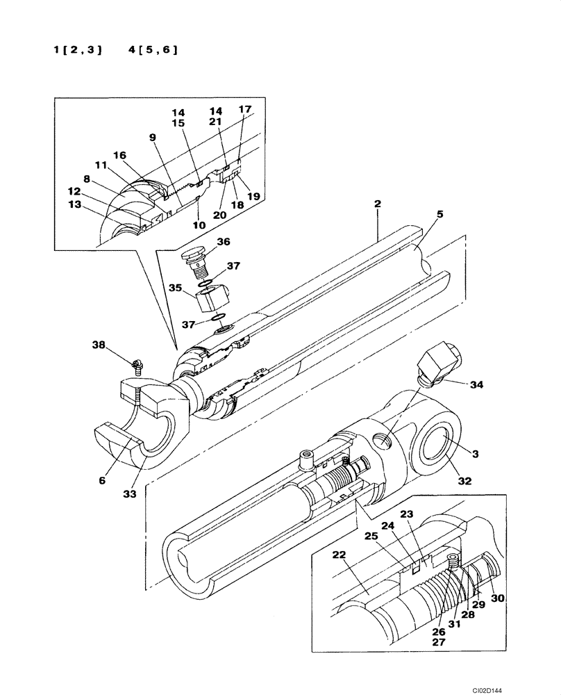 Схема запчастей Case CX80 - (08-93) - CYLINDER ASSY, STANDARD ARM - MODELS WITH LOAD HOLD (08) - HYDRAULICS