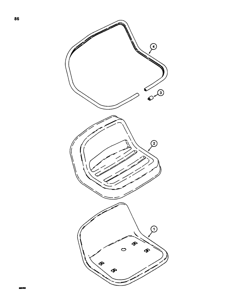 Схема запчастей Case D100XR - (8-086) - OPERATORS SEAT, USED ON 1835C, 1840, AND 1845C UNI-LOADERS 