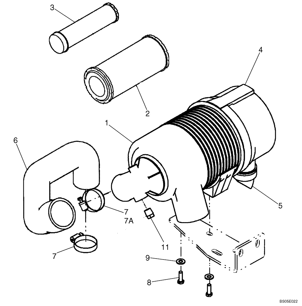 Схема запчастей Case 410 - (02-04) - AIR CLEANER - ENGINE (02) - ENGINE