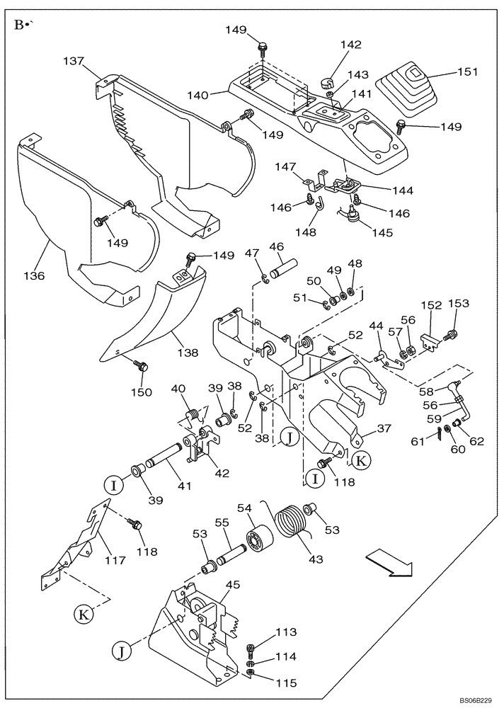 Схема запчастей Case CX800 - (09-029-00[01]) - OPERATORS COMPARTMENT - HAND CONTROL ARM, RIGHT (09) - CHASSIS