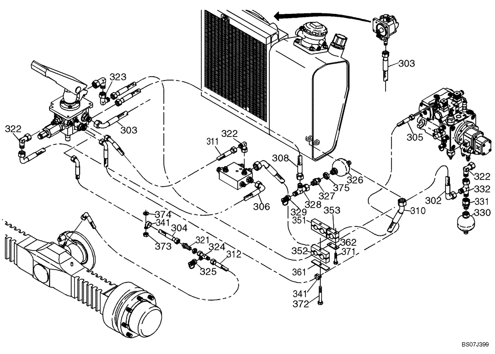 Схема запчастей Case 21D - (20.540[2987634003]) - HYDRAULIC SYSTEM BRAKE (35) - HYDRAULIC SYSTEMS