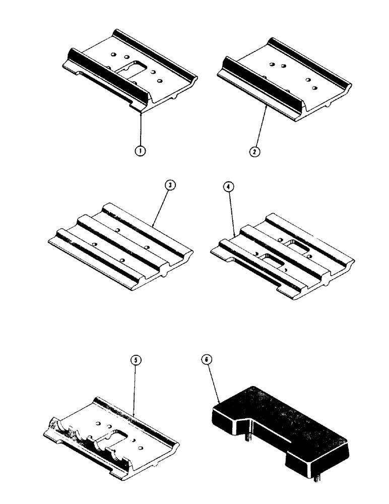 Схема запчастей Case 600 - (118) - OPTIONAL TRACK SHOES, GROUSERS, STREET PLATES, MUD GROUSERS (04) - UNDERCARRIAGE