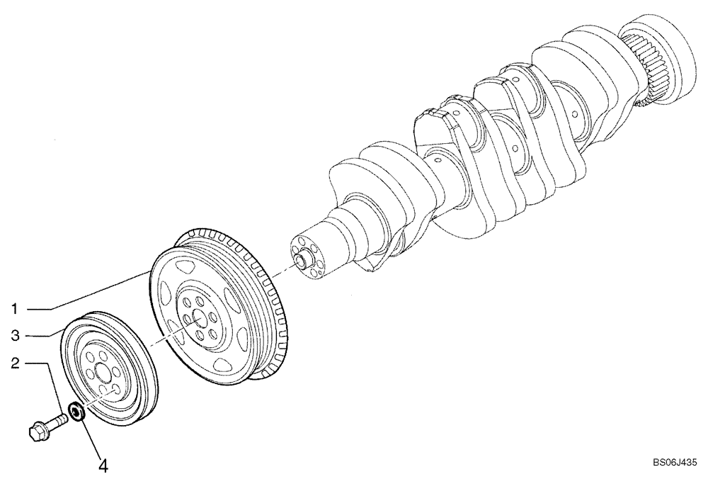 Схема запчастей Case 580M - (02-25) - PULLEY - CRANKSHAFT (02) - ENGINE