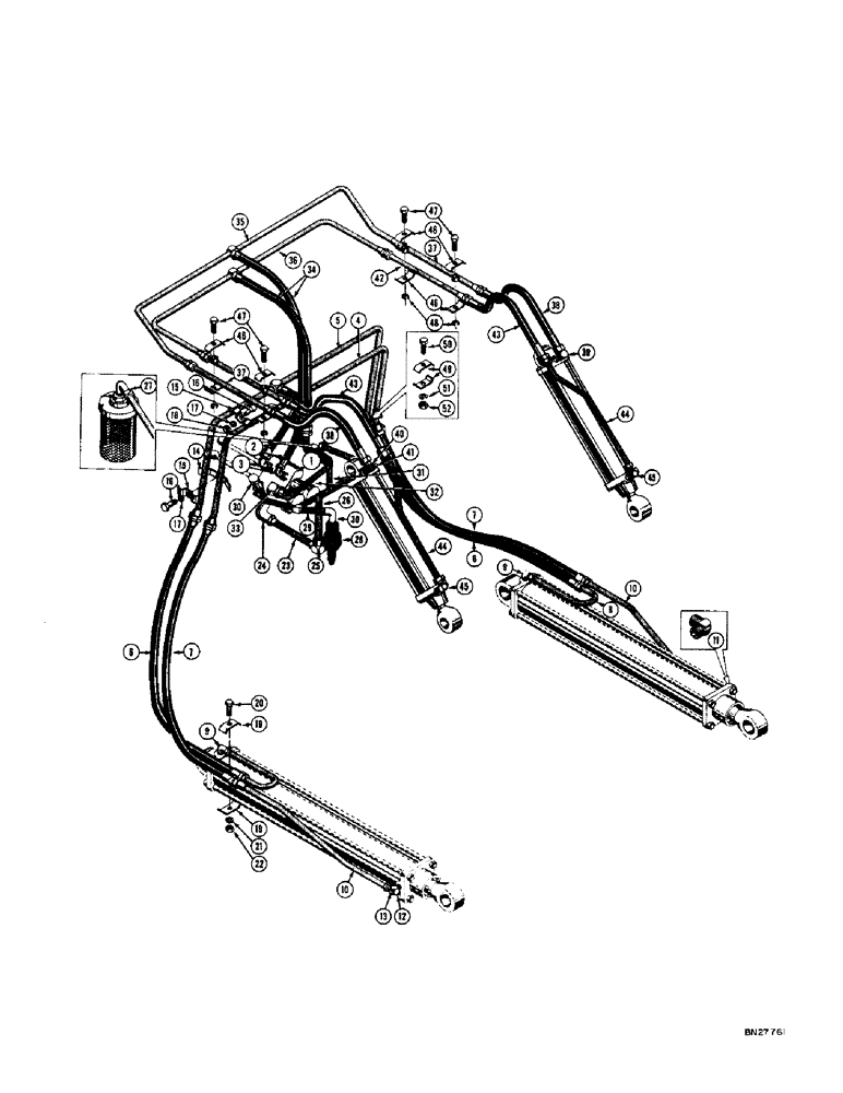 Схема запчастей Case 420 - (098) - LOADER HYDRAULICS, LIFT CYLINDER HYDRAULICS (07) - HYDRAULIC SYSTEM