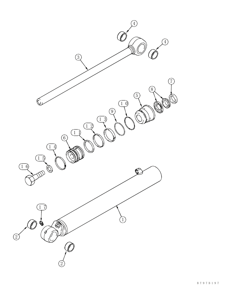 Схема запчастей Case 465 - (08-14) - CYLINDER - LOADER BUCKET (08) - HYDRAULICS