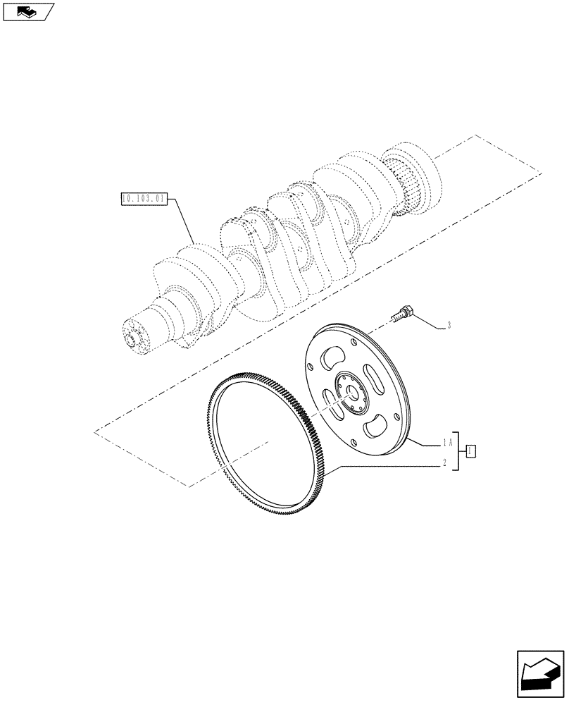 Схема запчастей Case F4GE9454K J604 - (10.103.02) - FLYWHEEL (2852048) (10) - ENGINE