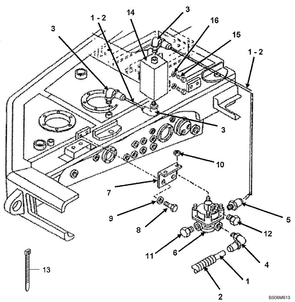 Схема запчастей Case 335 - (49A04000898[001]) - PNEUMATIC SYSTEM - FRONT FRAME (87315756) (09) - Implement / Hydraulics / Frame / Brakes