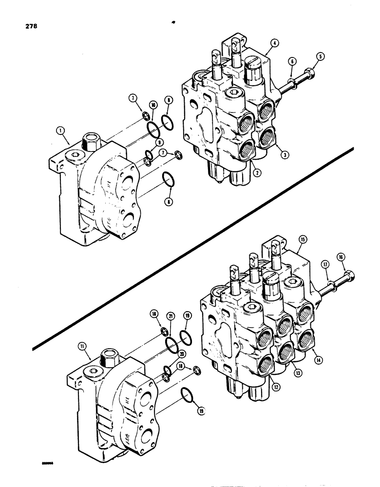 Схема запчастей Case 850B - (278) - R40893 TWO SPOOL CONTROL VALVE, TILT DOZER (07) - HYDRAULIC SYSTEM