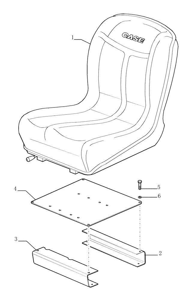 Схема запчастей Case TX945 - (9.00853[01]) - VYNIL SEAT WITHOUT MECHANICAL SUSPENSION - OPTIONAL CODE 749261011 (90) - PLATFORM, CAB, BODYWORK AND DECALS