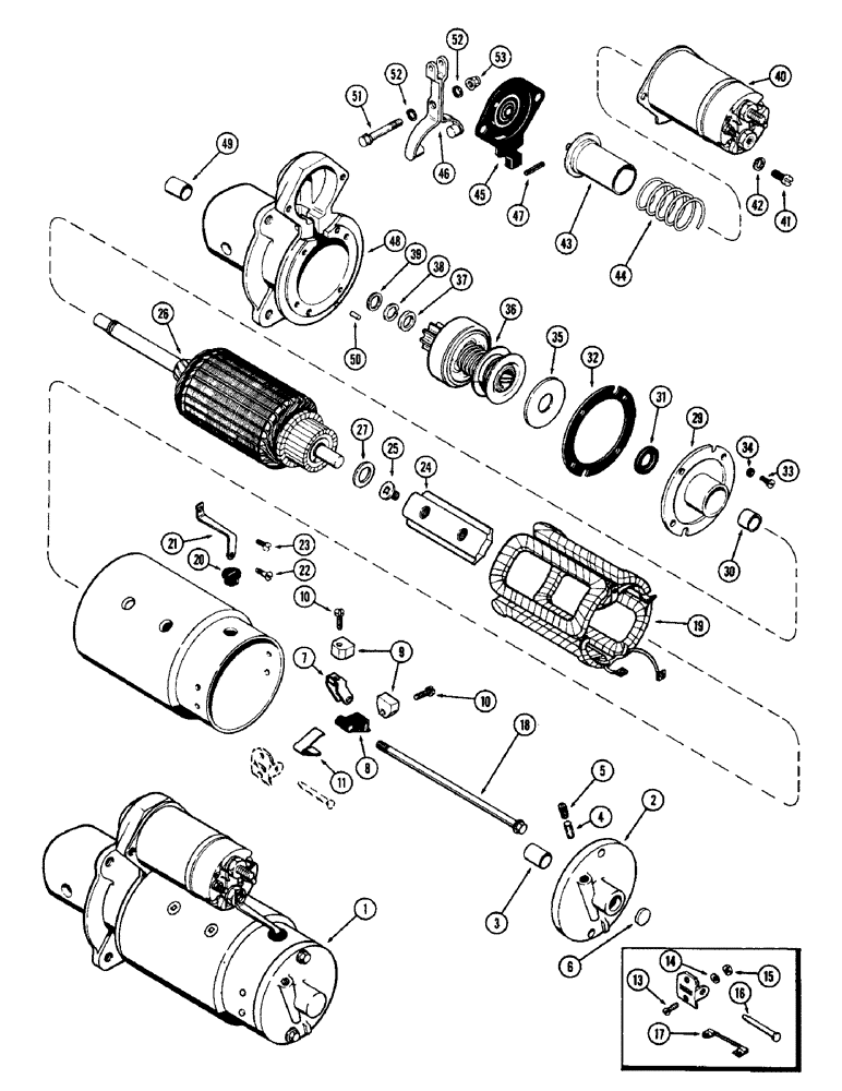 Схема запчастей Case 480CK - (070) - A36583 STARTER, (188) DIESEL ENGINE 