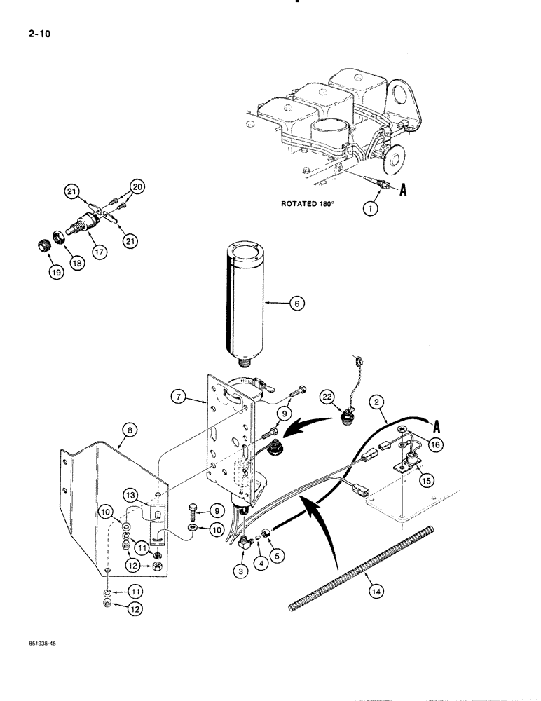 Схема запчастей Case 480E - (2-10) - COLD START SYSTEM (02) - ENGINE