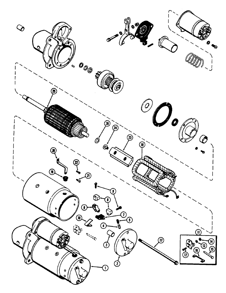 Схема запчастей Case 430CK - (057G) - A38413 STARTER, (188) DIESEL ENGINE 