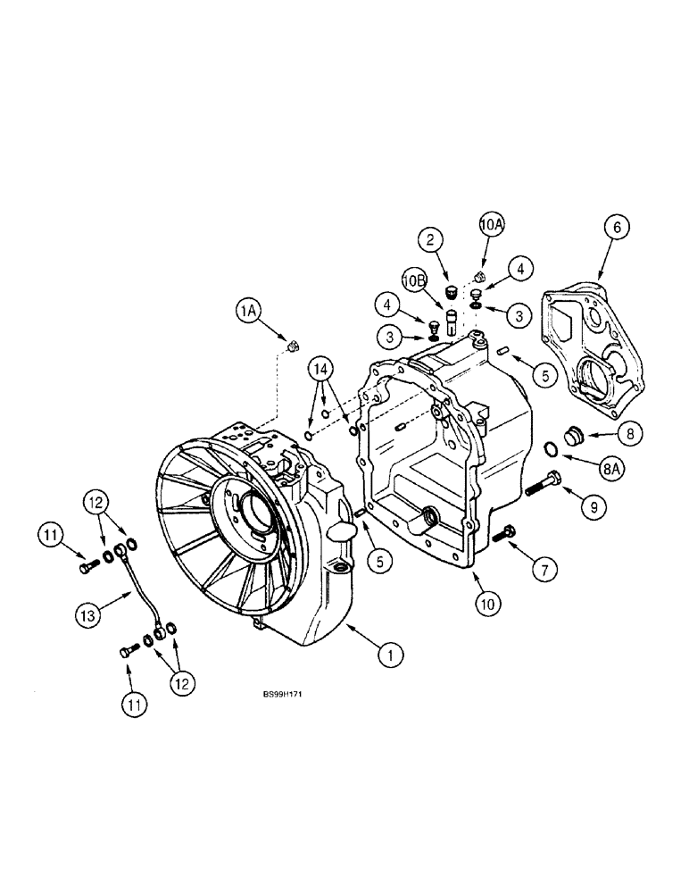 Схема запчастей Case 580L - (6-062) - TRANSMISSION ASSEMBLY, TRANSMISSION HOUSING - TWO WHEEL DRIVE (06) - POWER TRAIN