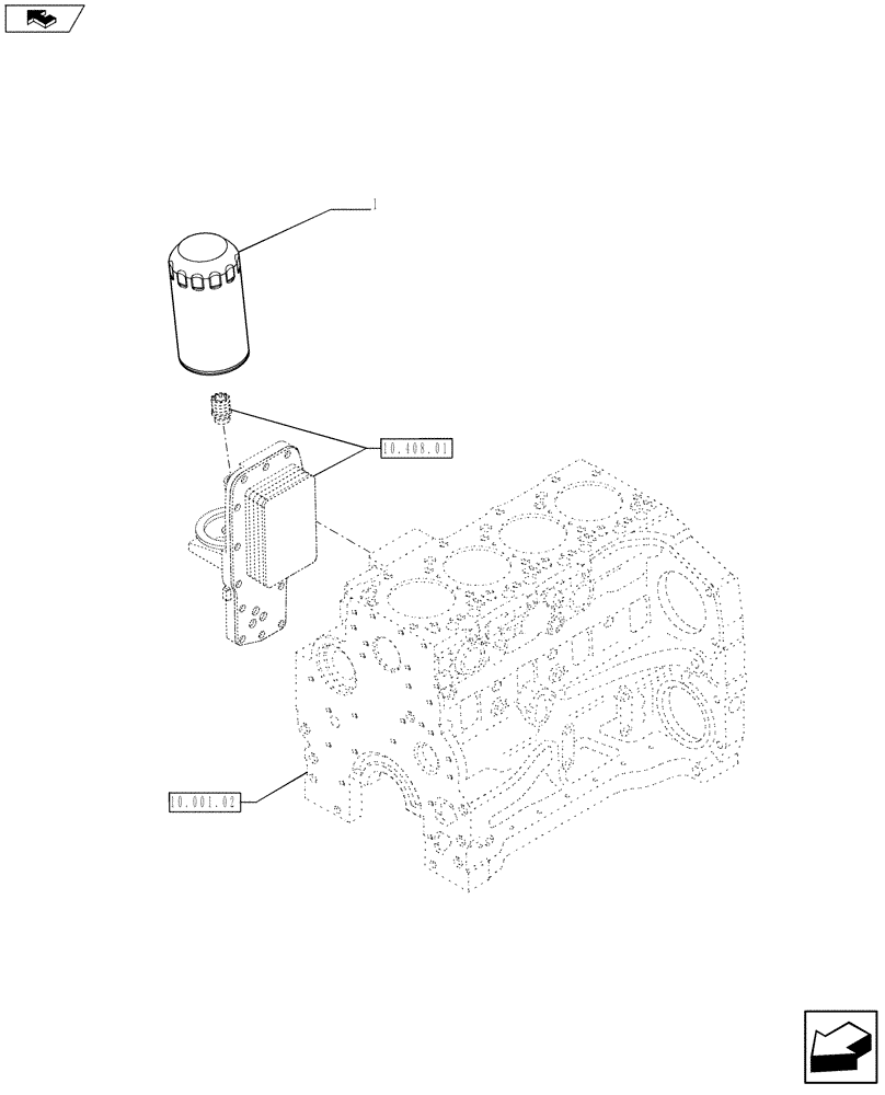 Схема запчастей Case F4DFE613B A004 - (10.304.02) - OIL FILTER - ENGINE (10) - ENGINE