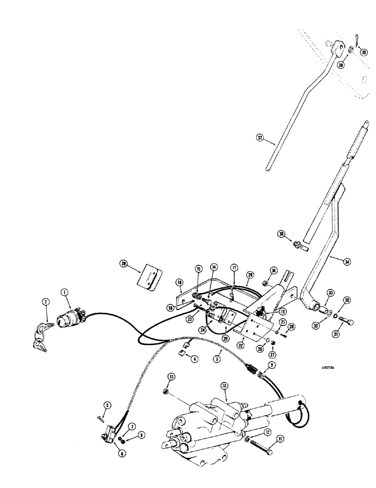 Схема запчастей Case 680CK - (206) - LOADER CONTROLS, RETURN-TO-DIG PARTS (35) - HYDRAULIC SYSTEMS