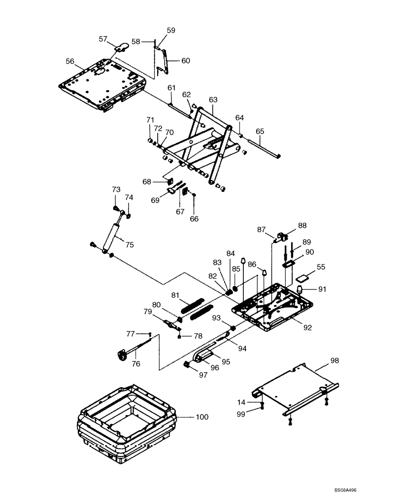 Схема запчастей Case 1221E - (09-21[01]) - SEAT, MECH GRAMMER (B) (72LH-35440) (2) (09) - CHASSIS/ATTACHMENTS