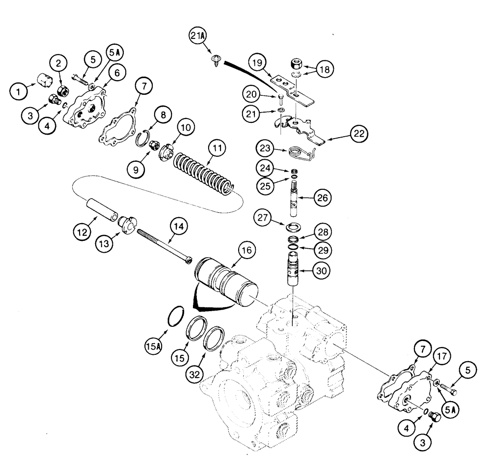 Схема запчастей Case 1835C - (6-28) - TANDEM PUMP ASSEMBLY FRONT DRIVE PUMP NEUTRAL START AND SERVO (06) - POWER TRAIN