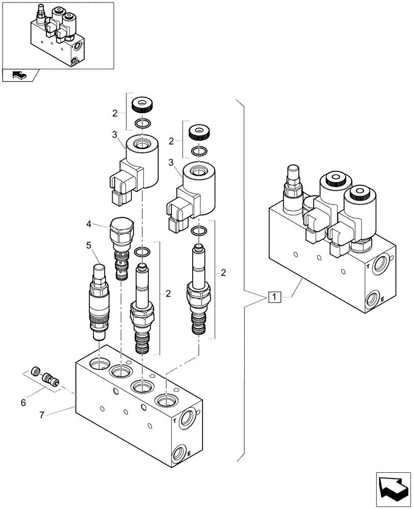 Схема запчастей Case CX16B - (1.080[08]) - SOLENOID VALVE (35) - HYDRAULIC SYSTEMS