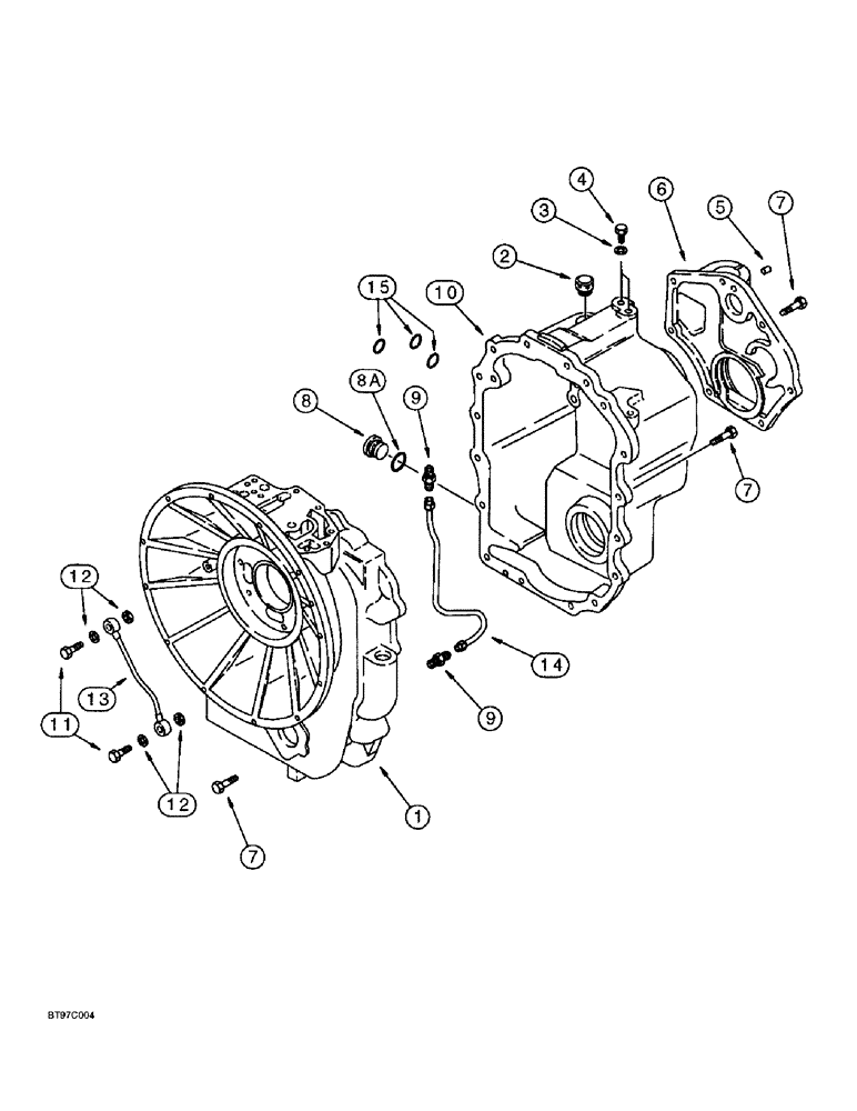 Схема запчастей Case 580SL - (6-28) - TRANSMISSION ASSEMBLY, TRANSMISSION HOUSING - FOUR WHEEL DRIVE (06) - POWER TRAIN