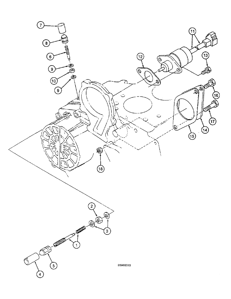 Схема запчастей Case 1825B - (3-18) - IDLER (03) - FUEL SYSTEM