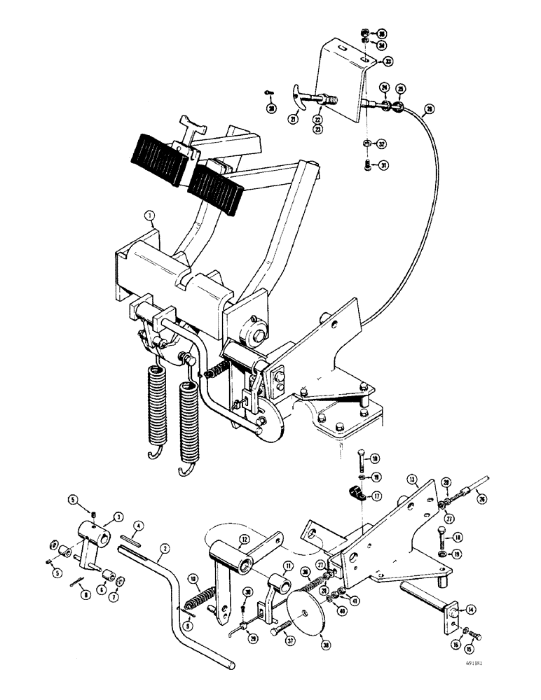 Схема запчастей Case 680CK - (080) - AUTOMATIC CLUTCH DISCONNECT CONTROLS (21) - TRANSMISSION