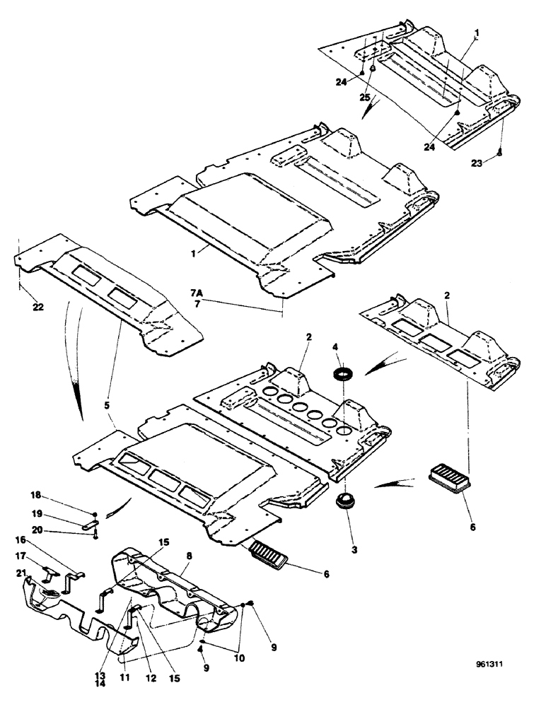 Схема запчастей Case 580G - (480) - CAB - HEADLINER AND WINDSHIELD WIPER COVERS (09) - CHASSIS/ATTACHMENTS