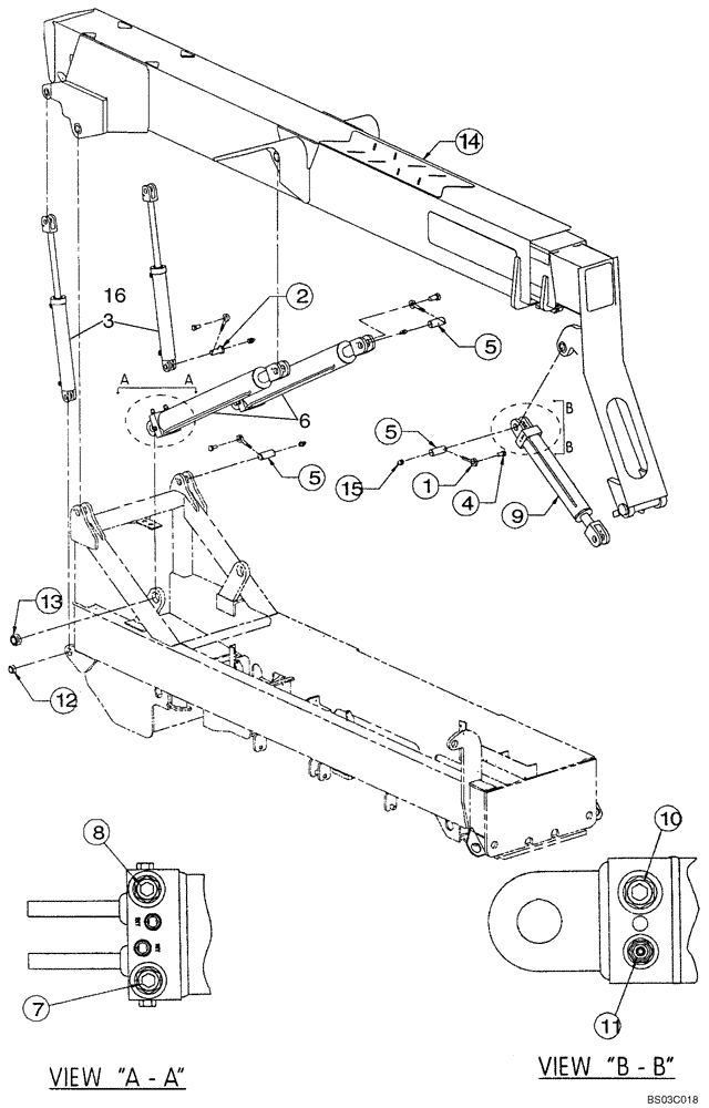 Схема запчастей Case 686G - (9-26) - BOOM ASSEMBLY & CYLINDERS (BSN 686G JFE0000662; 686GXR JFE0001702) (09) - CHASSIS/ATTACHMENTS