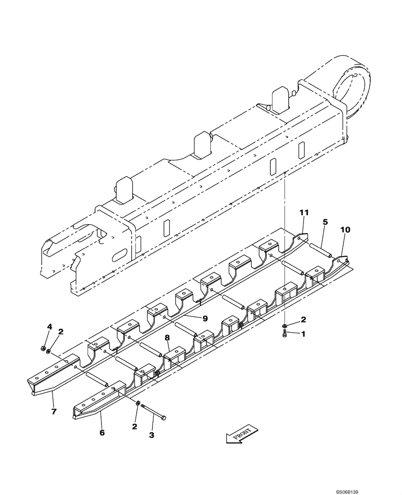 Схема запчастей Case CX700B - (05-10) - GUIDE, CHAIN (OPTIONAL) (11) - TRACKS/STEERING