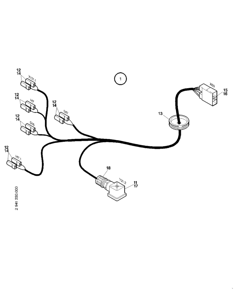 Схема запчастей Case 221D - (32.433[002]) - CABLE HARNESS PLATFORM CANOPY (OPTION) (S/N 581101-UP) (55) - ELECTRICAL SYSTEMS