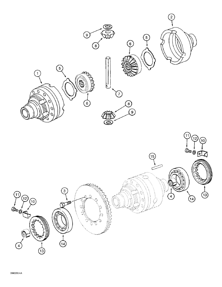 Схема запчастей Case 580SK - (6-56) - FRONT DRIVE AXLE, DIFFERENTIAL (06) - POWER TRAIN