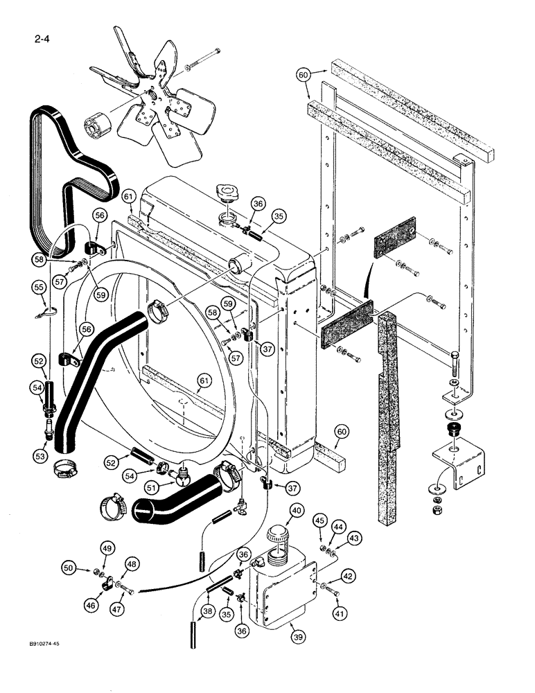 Схема запчастей Case 780D - (2-04) - RADIATOR, FAN, AND MOUNTING PARTS (CONT) (02) - ENGINE