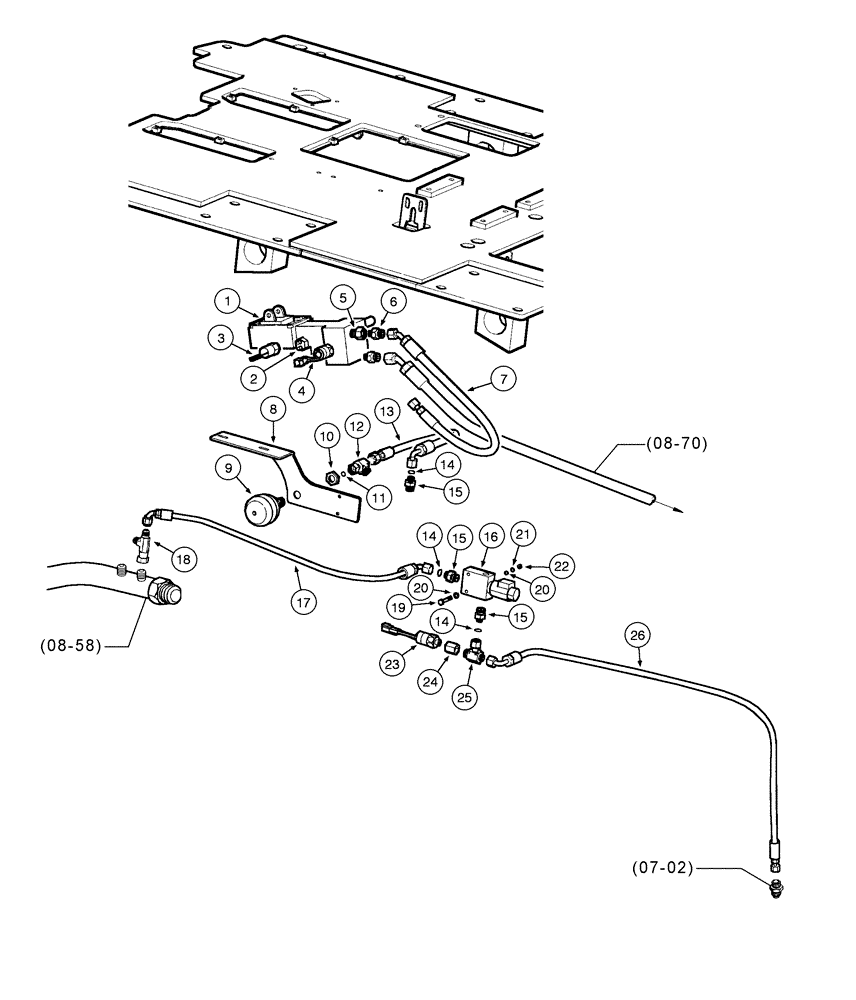 Схема запчастей Case 845 - (07-06[01]) - BRAKE HYDRAULIC SYSTEM (07) - BRAKES