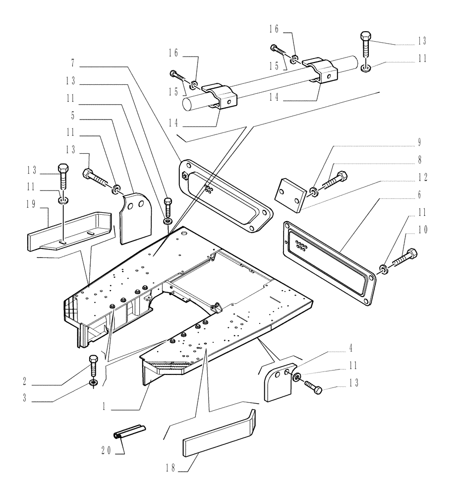 Схема запчастей Case 1850K - (5.645[01]) - ROPS SUPPORT Hoods / Operators Compartment