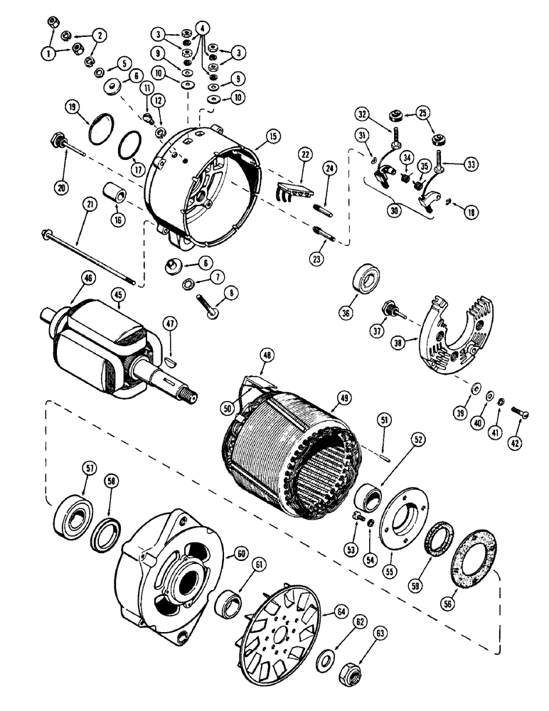 Схема запчастей Case W7 - (076) - A18436 ALTERNATOR, 301 DIESEL AND 284 SPARK IGNITION ENGINES (04) - ELECTRICAL SYSTEMS