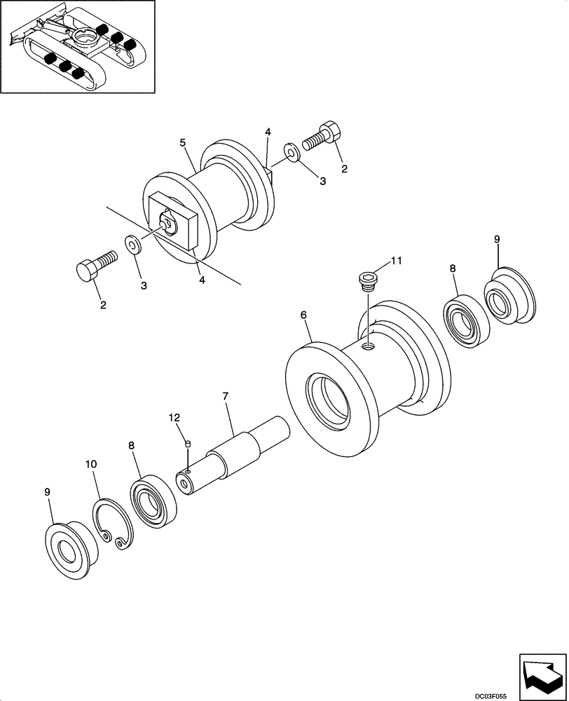 Схема запчастей Case CX14 - (05-08[00]) - TRACK - ROLLER, LOWER (11) - TRACKS/STEERING