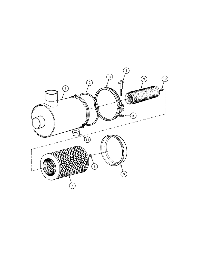 Схема запчастей Case 885 AWD - (02-16[01]) - AIR CLEANER - ASSEMBLY (02) - ENGINE