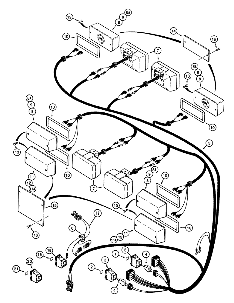 Схема запчастей Case 580SK - (4-26) - TRACTOR LAMP ELECTRICAL CIRCUIT (04) - ELECTRICAL SYSTEMS