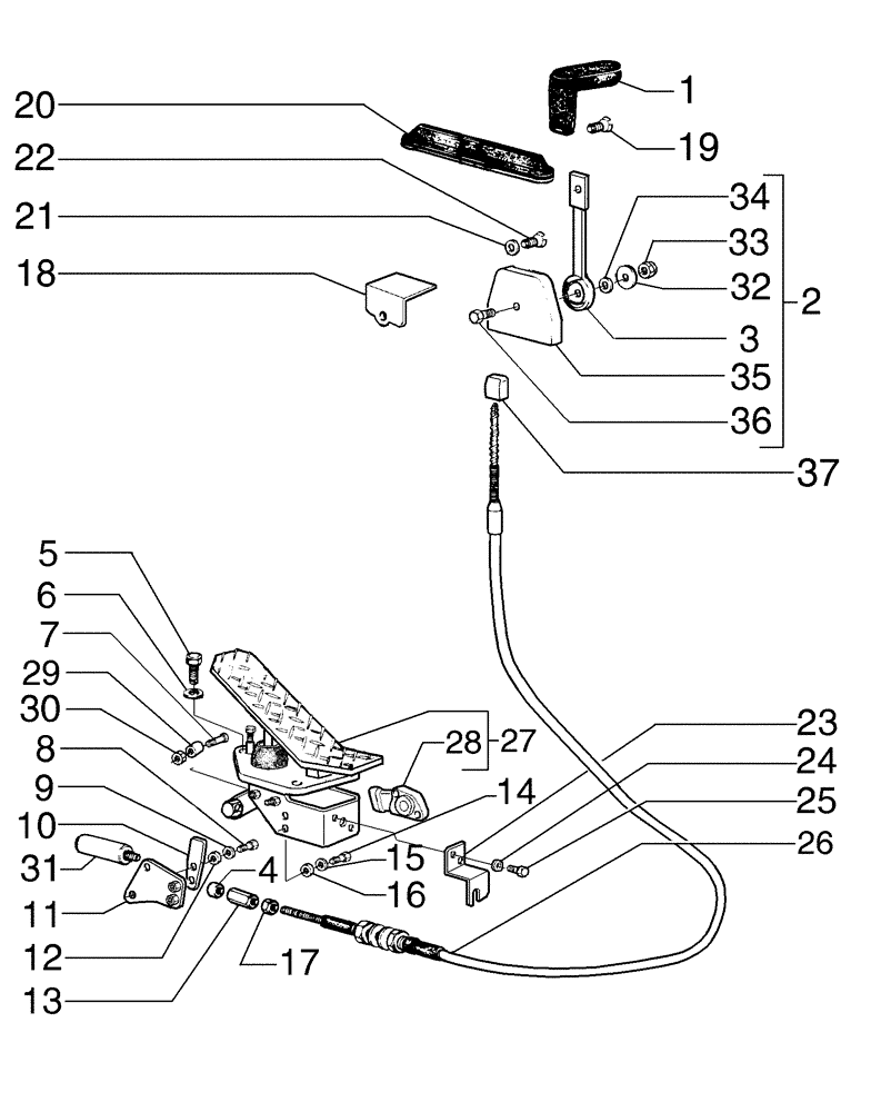 Схема запчастей Case 845B - (03-05[01]) - THROTTLE CONTROL LINKAGE (03) - FUEL SYSTEM