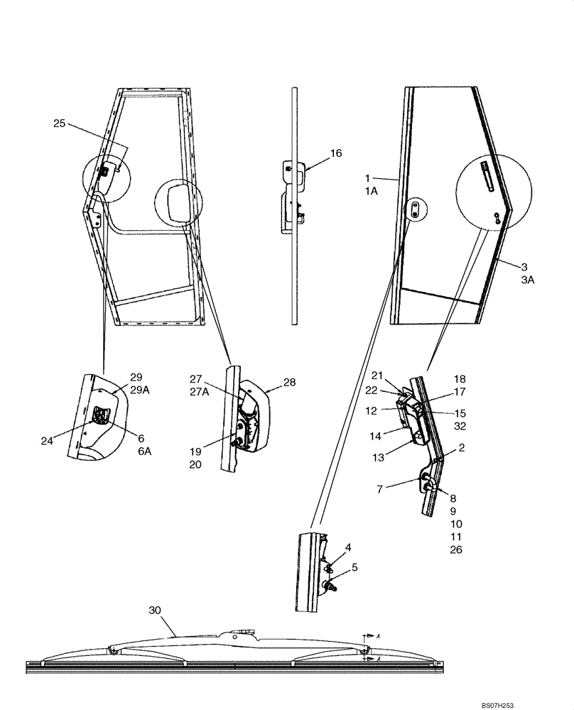 Схема запчастей Case 1150K - (09-26) - CAB - DOORS (09) - CHASSIS/ATTACHMENTS